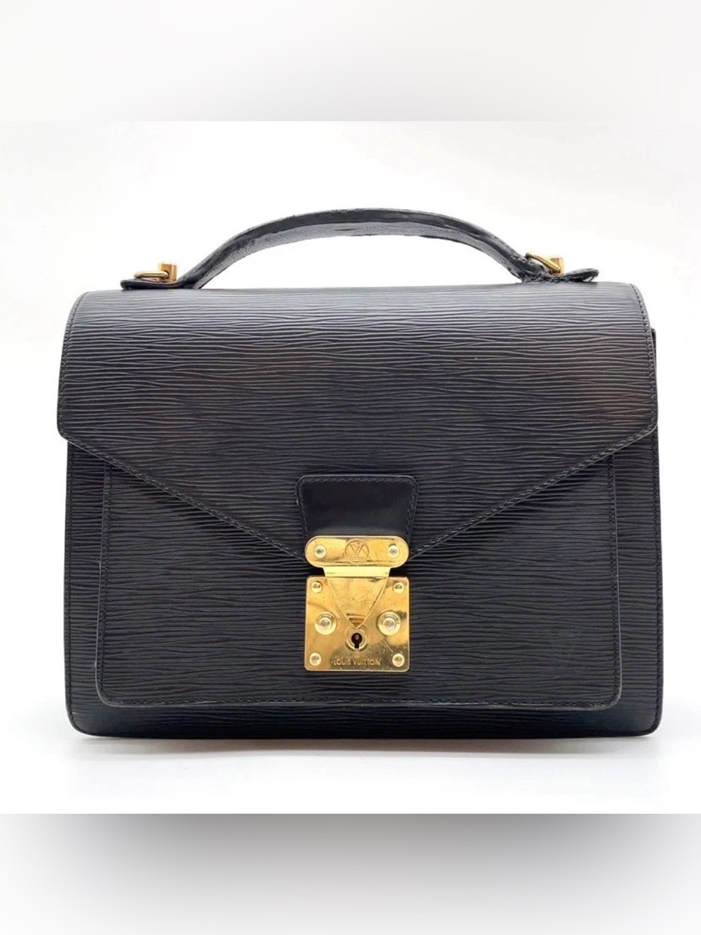 Louis Vuitton 🖤 EPi Noir Monceau 28 Handbag(Unbranded chain included)